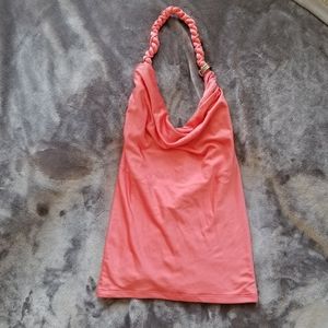 Marciano pink/peach open back cowl neck top